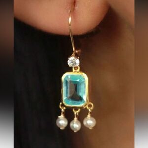 Elegant Blue Dangle Earrings N1045